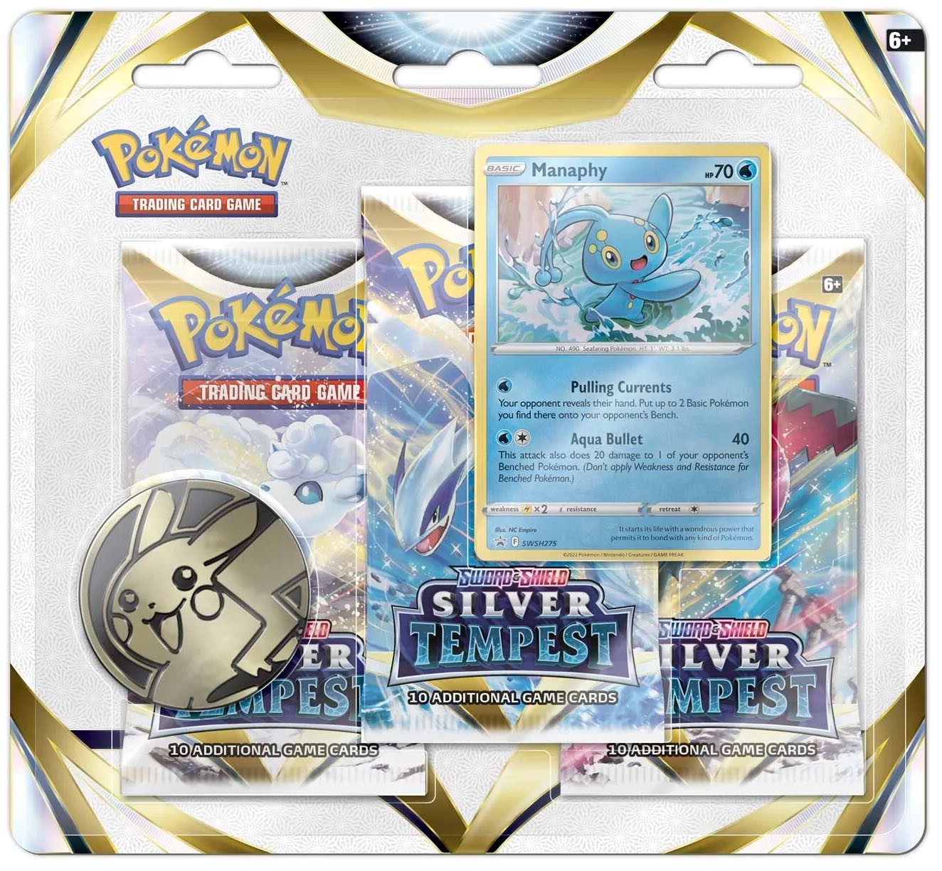 Pokemon silver tempest 3 pack blister manaphy