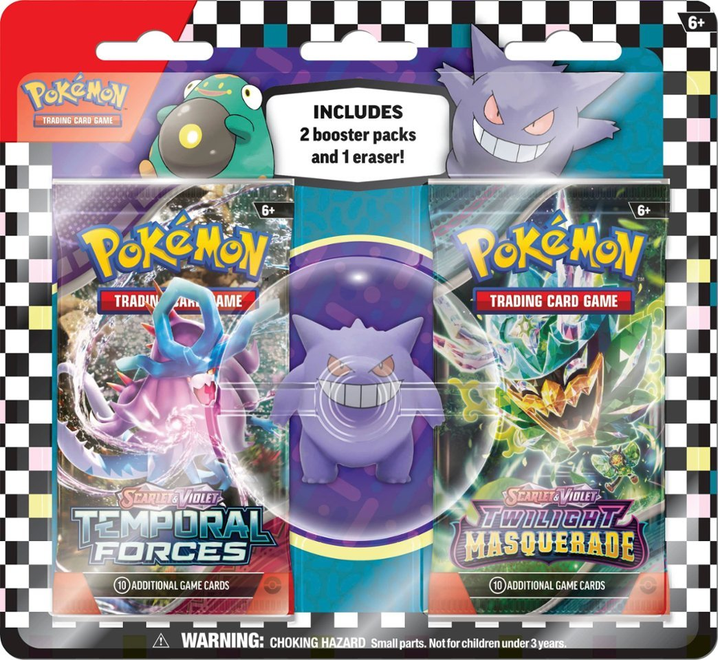 Pokemon back to school eraser 2024 bellibolt/ gengar