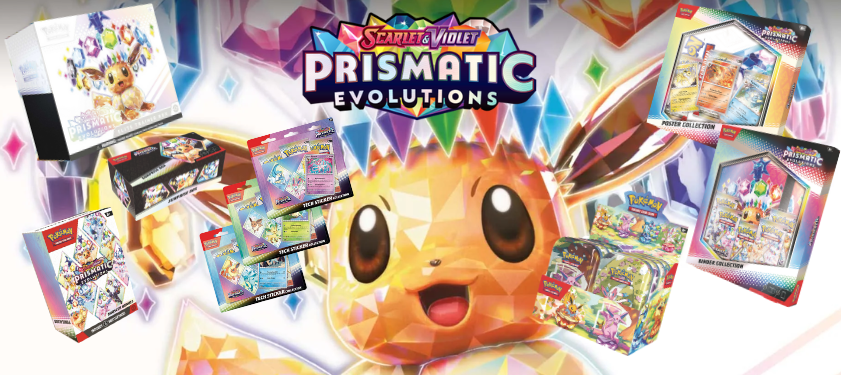 Pokémon Prismatic Evolutions banner Vinticards